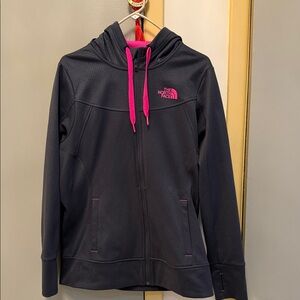 The North Face Women's Charcoal-Grey Jacket with Pink Details